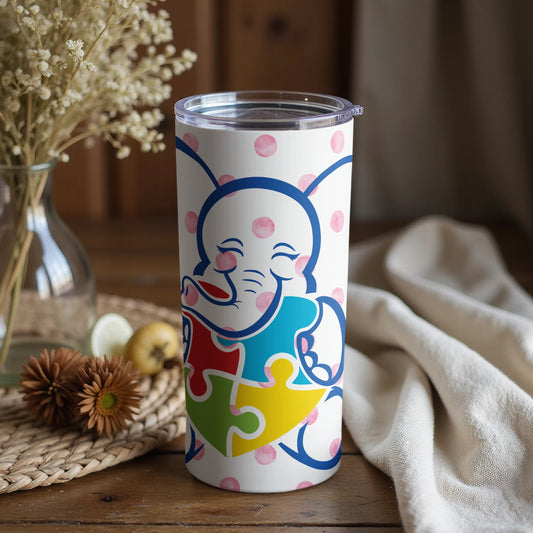 Elephant Puzzle Design Colorful Insulated Tumbler
