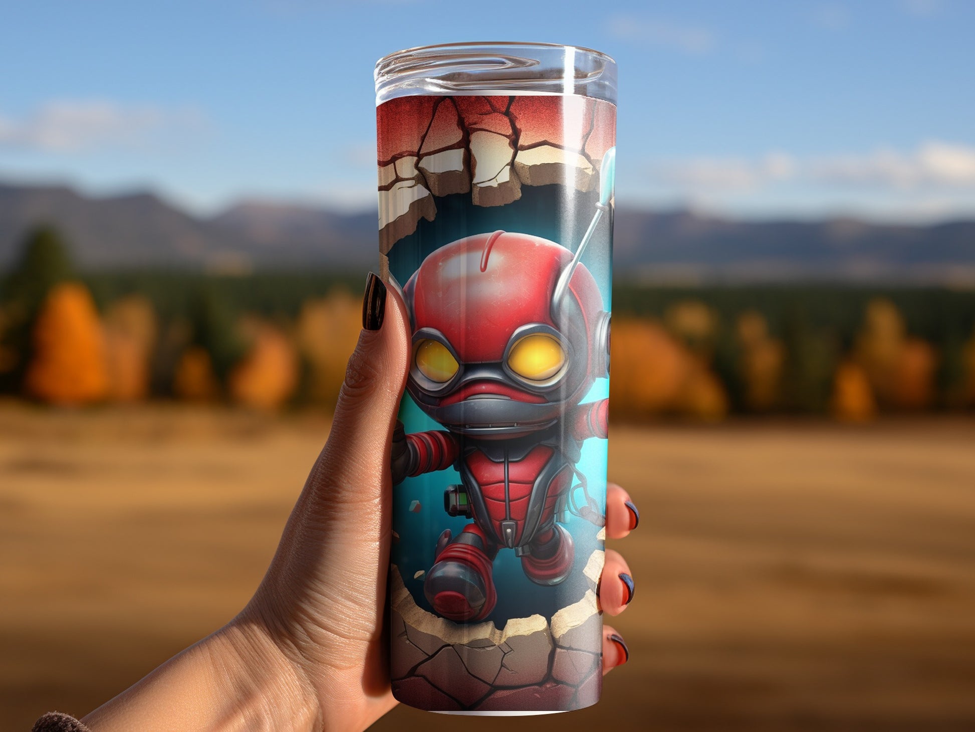 Adorable Cartoon Alien Graphic Design Tumbler Cup