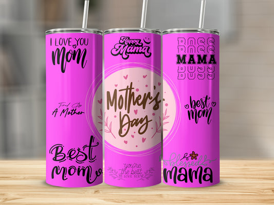 Mother's Day Gift Set Happy Mama Best Mom Tumbler Set