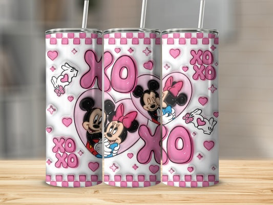 Minnie and Mickey Mouse XOXO Design Tumbler