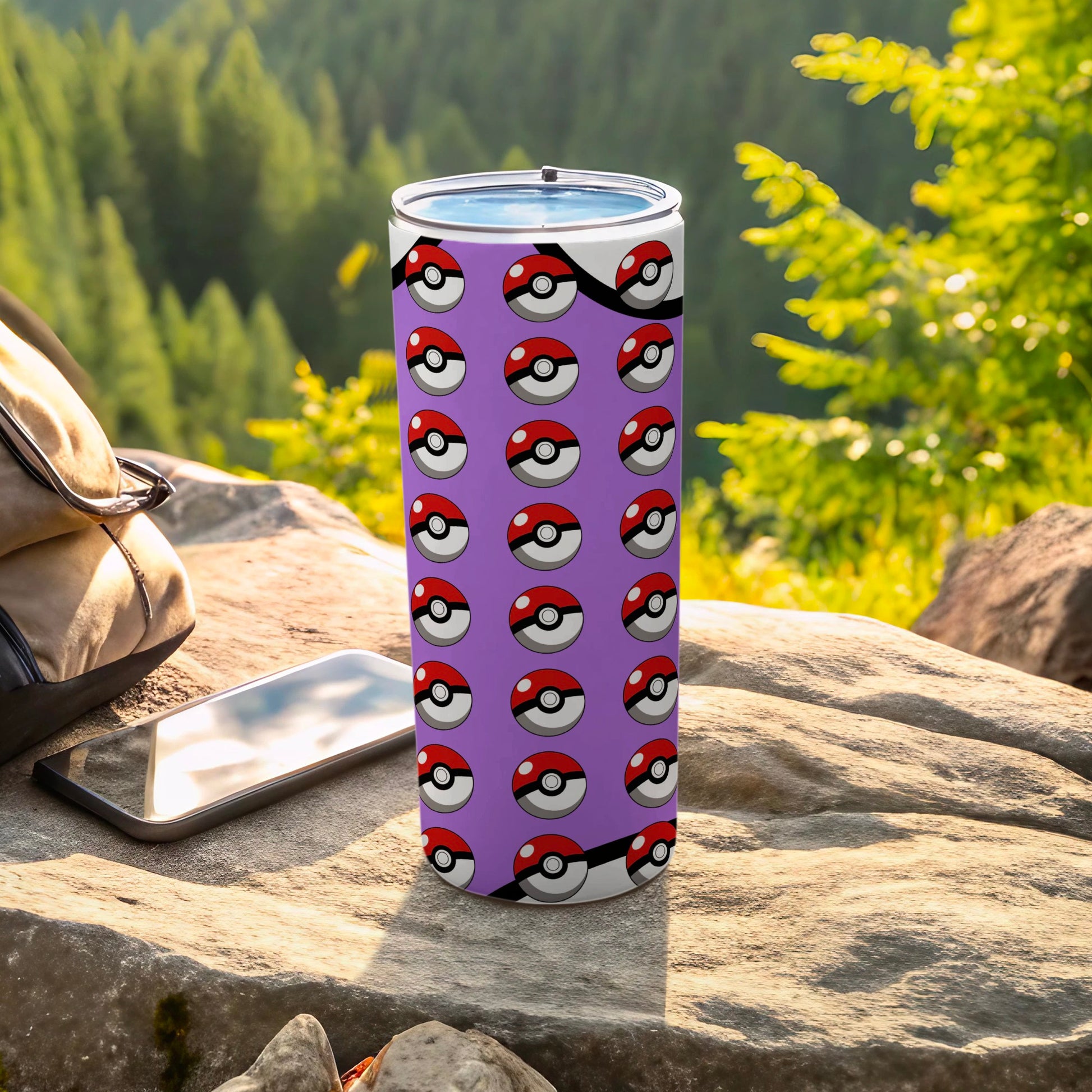 Pokeball Pattern Insulated Tumbler for Outdoor Adventures