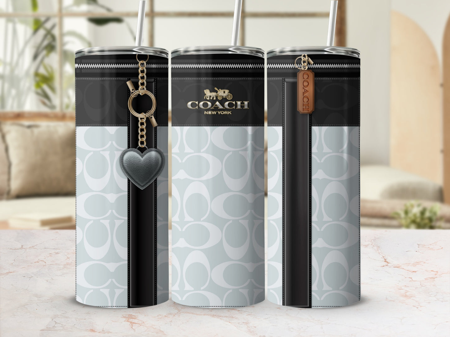 Stylish Coach New York Branded Tumbler with Charm Design