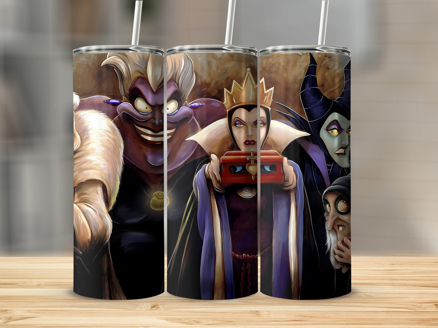 Disney Villains Tumbler with Straw Sublimation Tumbler