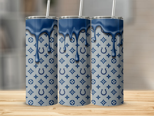 Colts Drip Patterns On Background Digital Design Tumblers