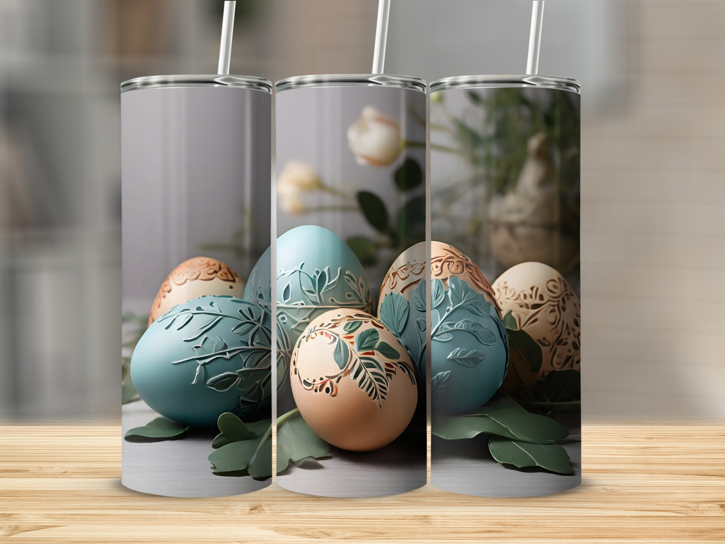 Decorative Easter Egg Leaf Pattern Tumbler product type