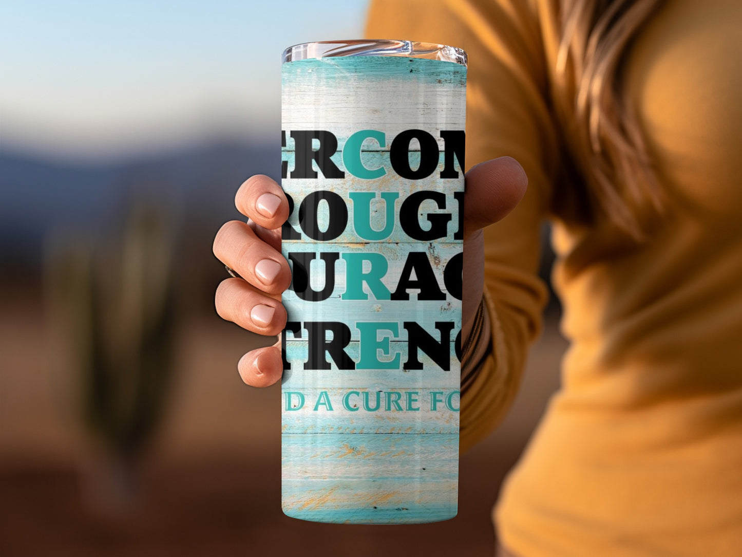 Overcome Courage Strength Insulated Tumbler Cup