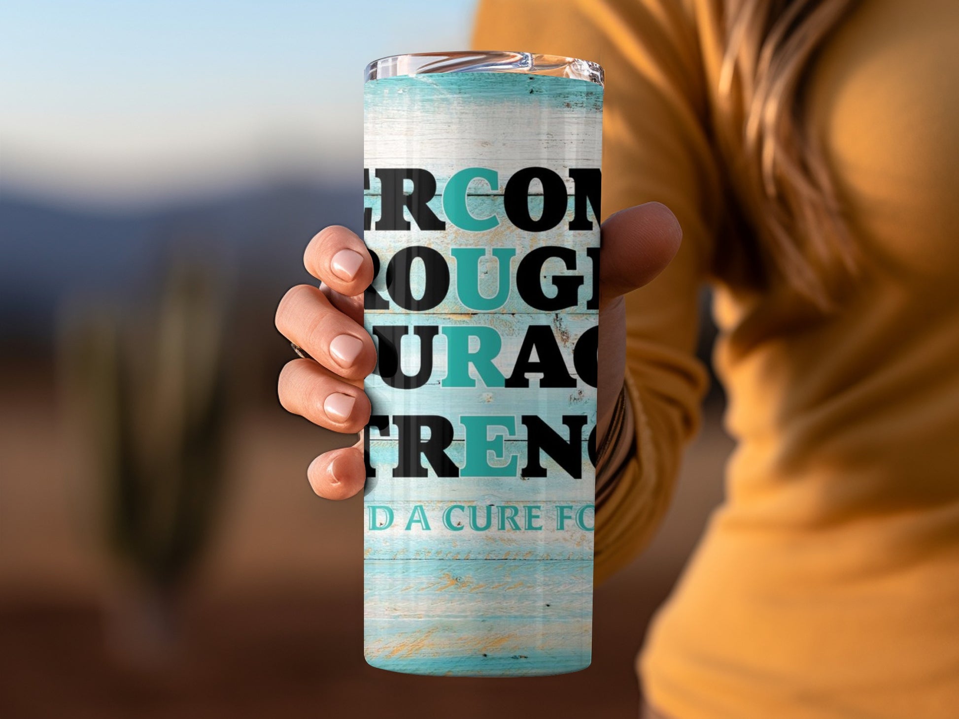 Overcome Courage Strength Insulated Tumbler Cup