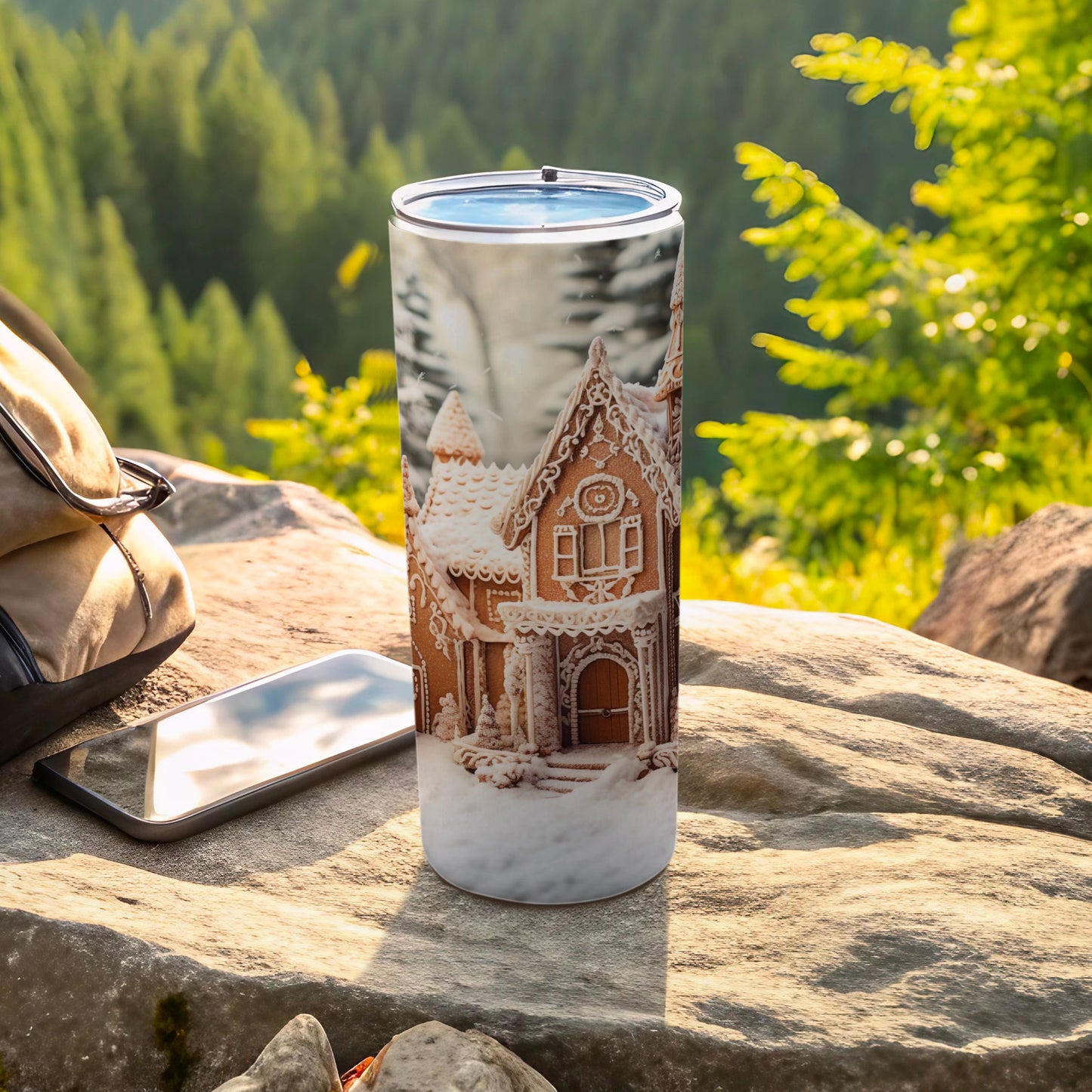 Gingerbread House Graphic Travel Tumbler Flask 20oz