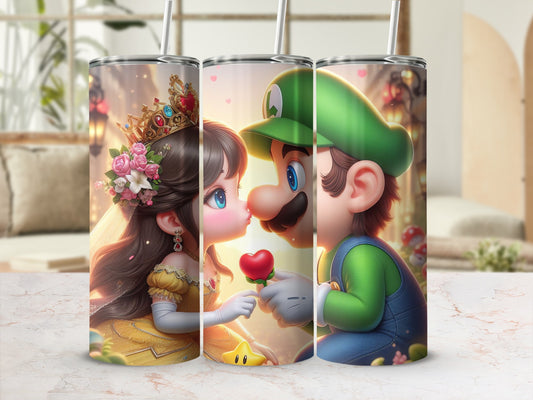 Princess and Plumber Romantic Scene Tumbler Cup