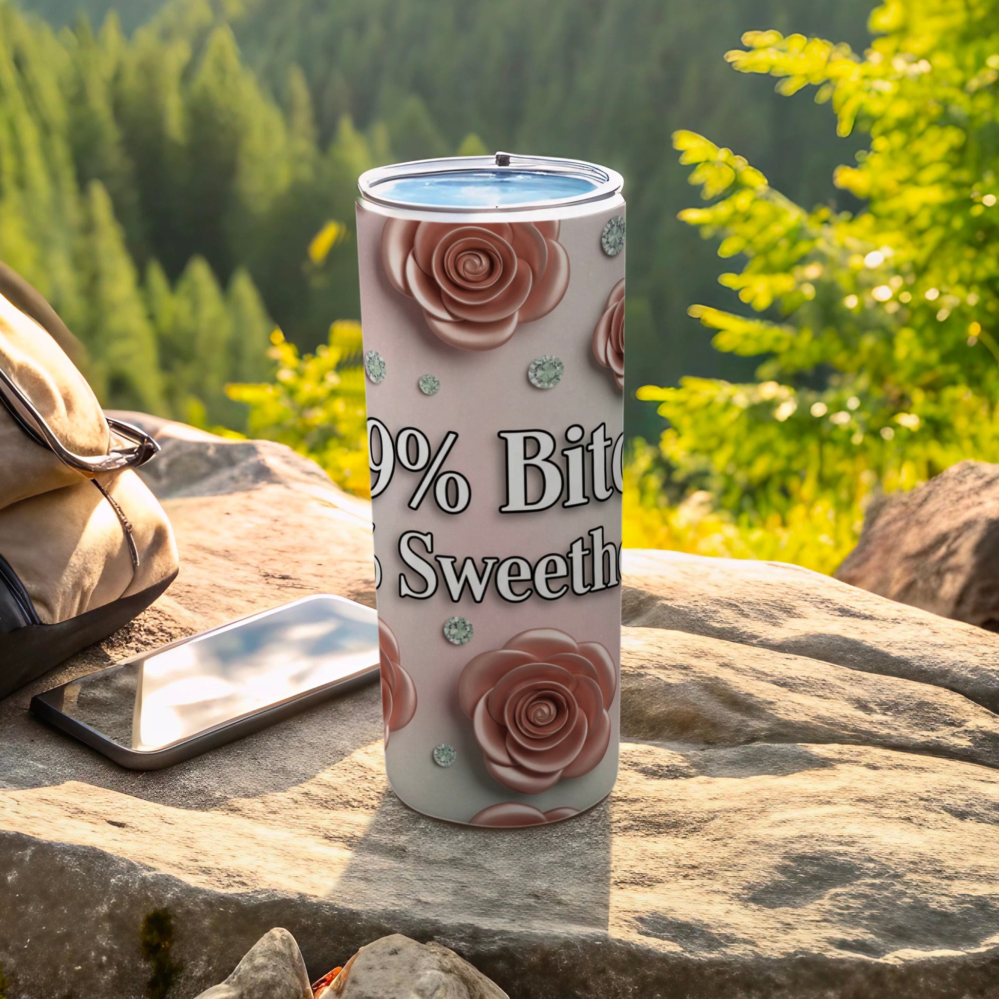 Funny Floral Design 99% Bitch 1% Sweetheart Tumbler