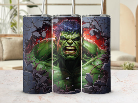 Hulk Breaking Through Graphic Tumbler with Straw