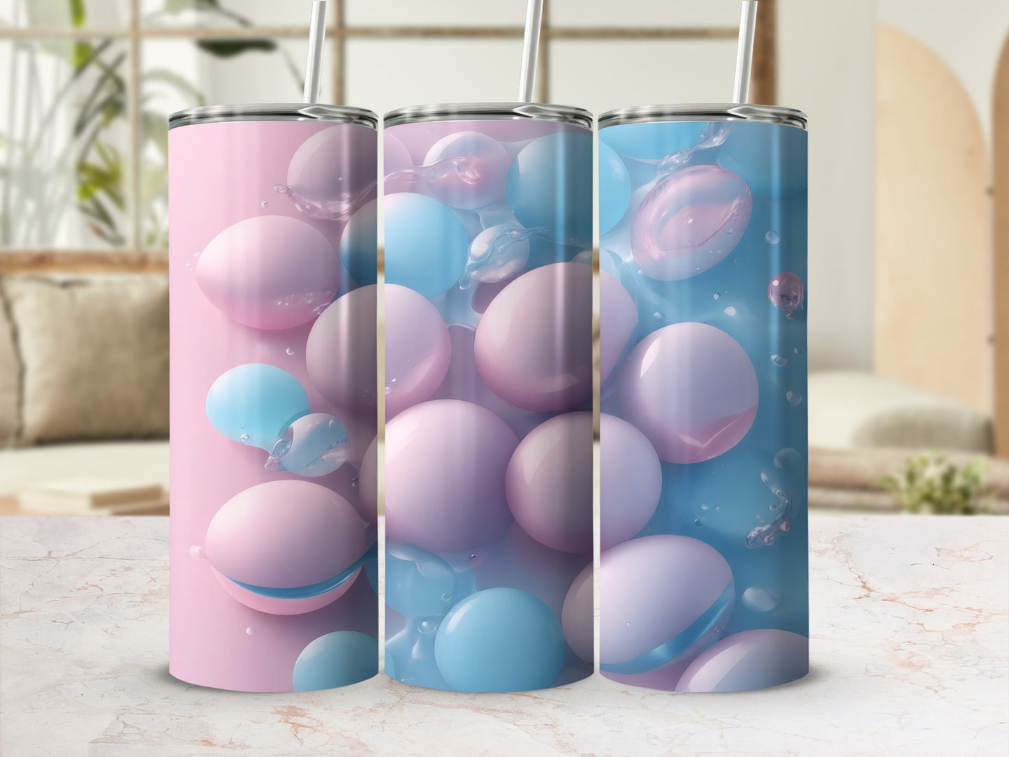 Pastel Spheres Water Droplets Abstract Tumbler product type