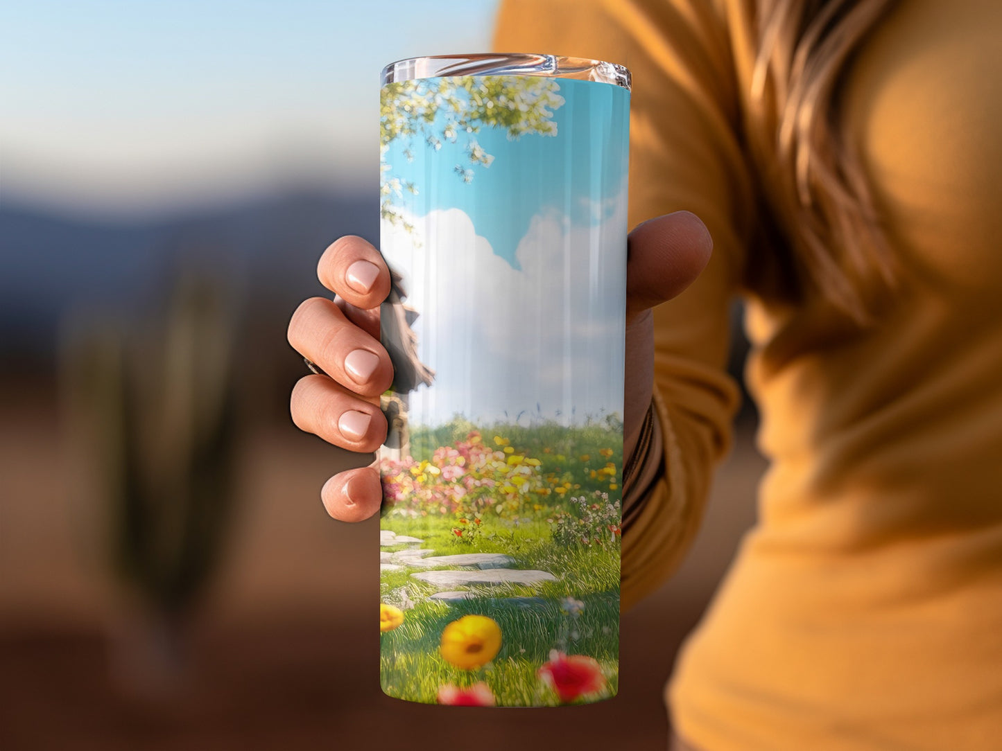 Pooh Bear with a House and Flowers Tumblers