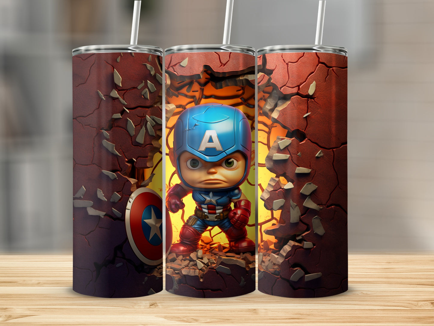 Superhero Themed Tumbler with Vibrant and Bold Design