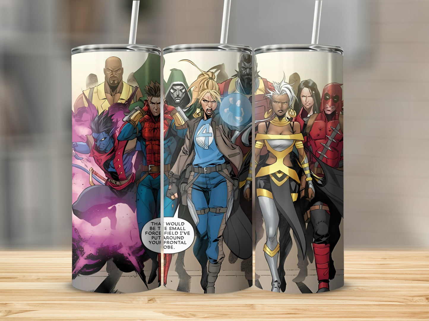 Heroes and Villains Comic Book Artwork Tumbler Set