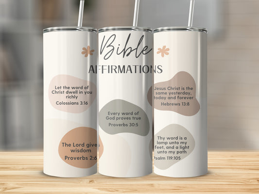 Bible Affirmations Inspirational Stainless Steel Tumbler