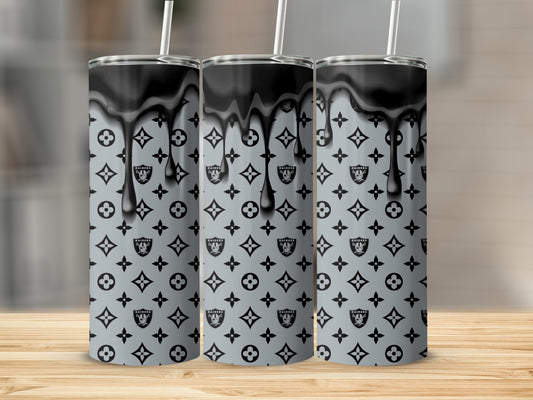 Raiders LV Style Drip Pattern Sublimation Design Tumblers