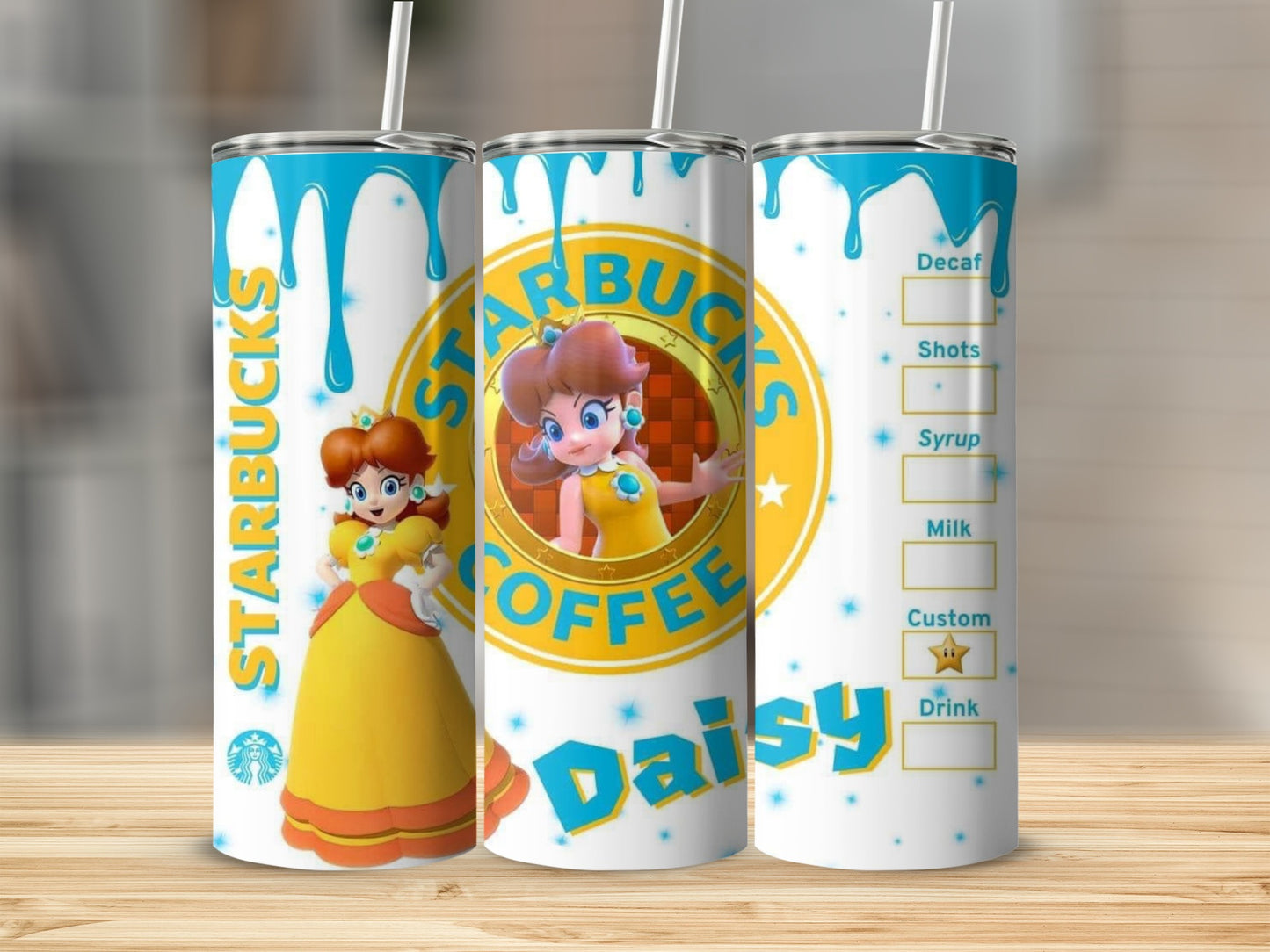 Starbucks Coffee Daisy Character Custom Tumbler