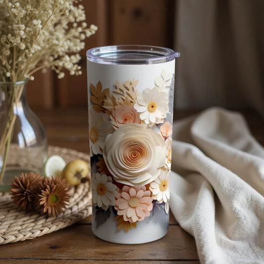 Elegant Floral Design Tumbler with Beautiful Flower Pattern