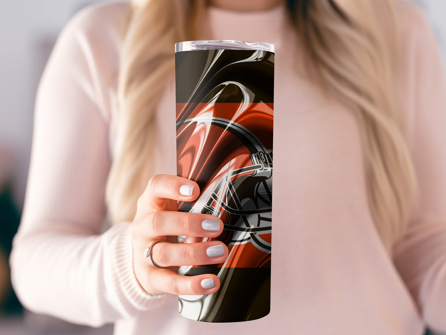 Stylish NFL Football Helmet Swirl Team Colors Tumblers