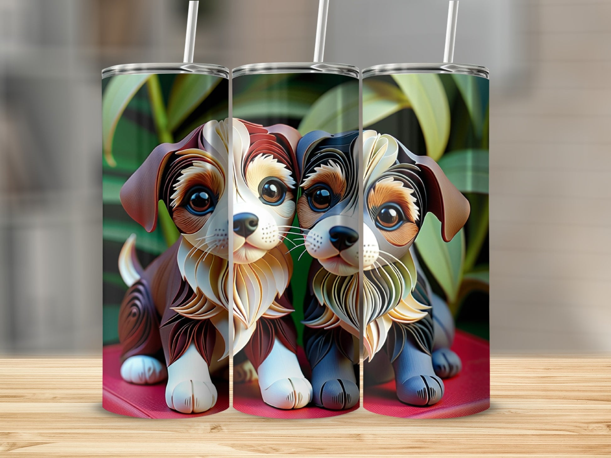 Adorable Puppy Art Insulated Tumbler Cup Product