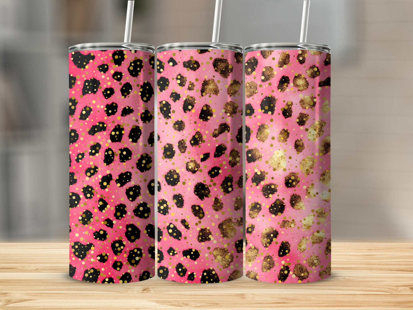 Vibrant Pink Leopard Print Tumblers For Stylish Drinking