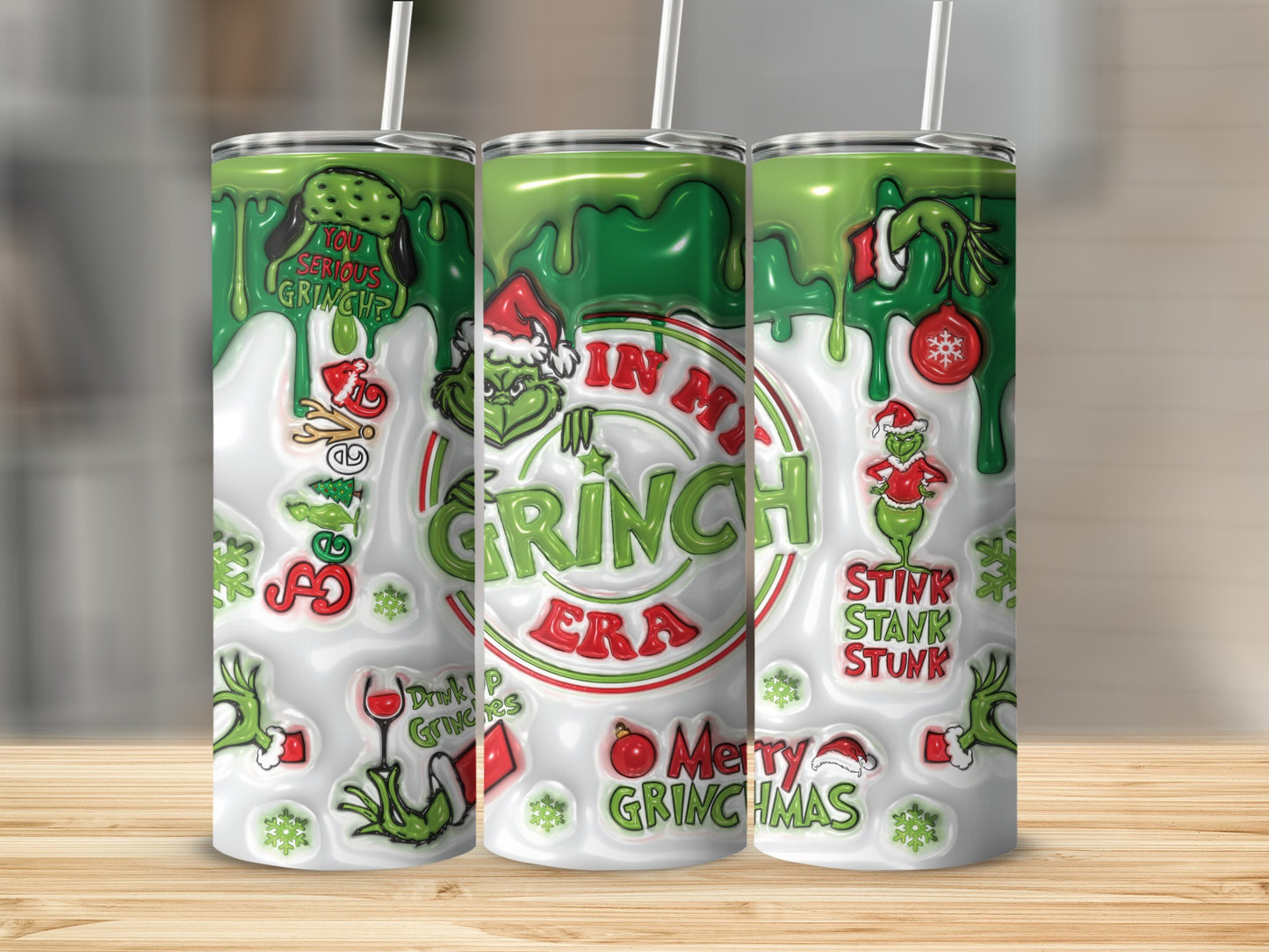 Grinch Era Themed Stink Stank Stunk Merry Christmas Tumbler