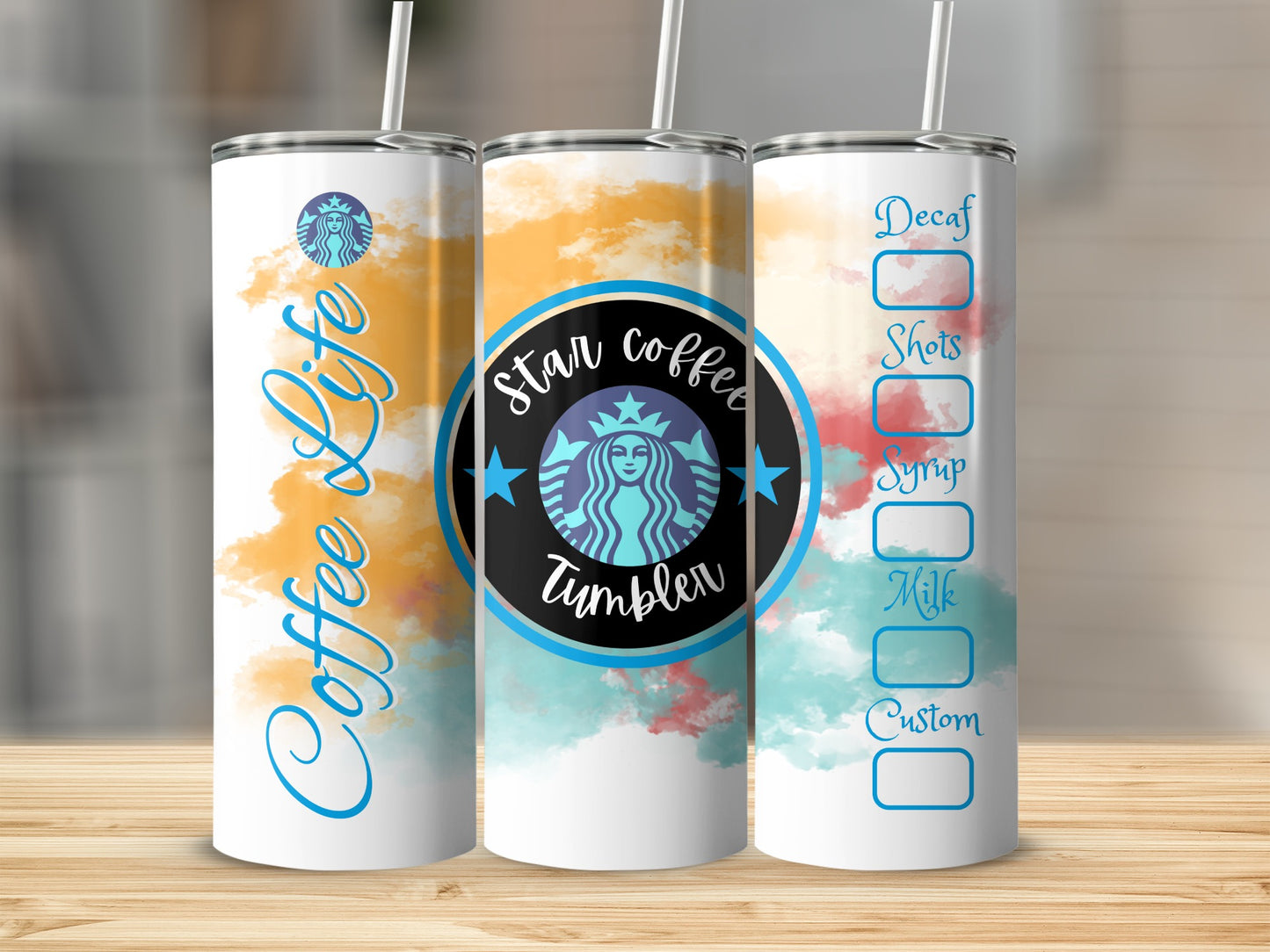 Coffee Life Colorful Design Stainless Steel Tumbler