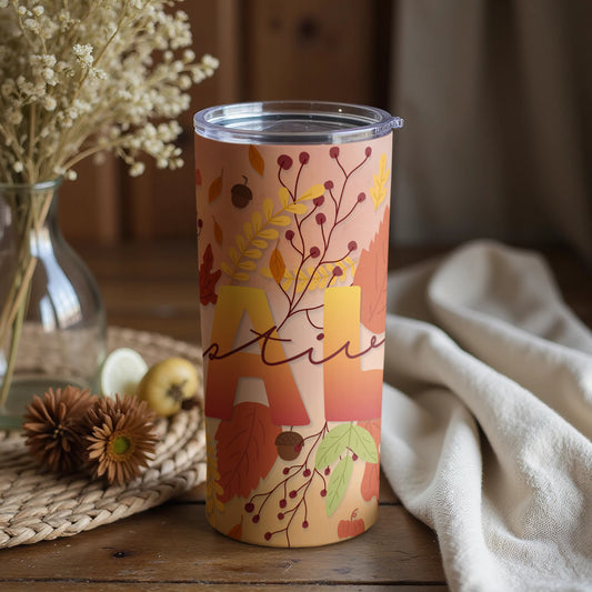 Autumn Inspired Colorful Leaves Pattern Tumbler
