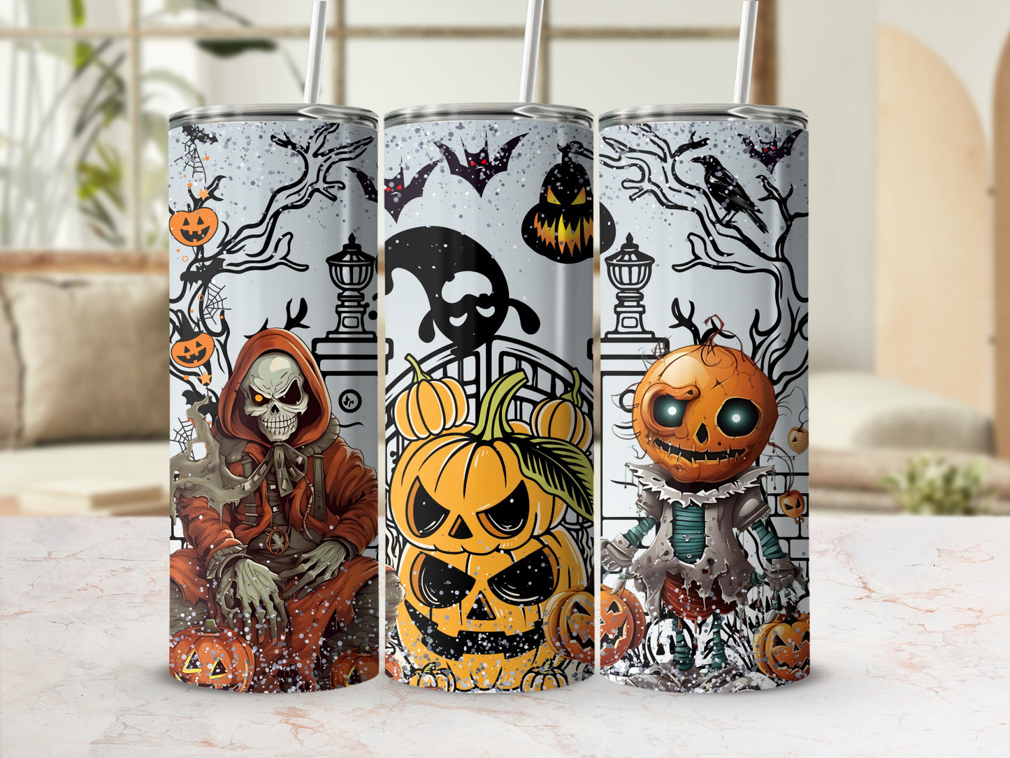 Halloween Themed Spooky Designs Travel Tumbler