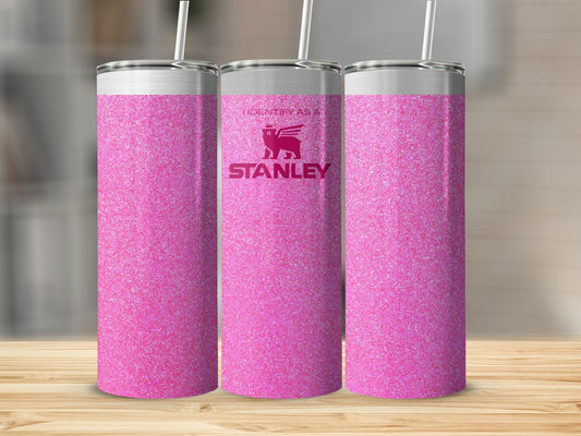 Sparkling Pink Glitter Stanley Tumbler with Straw