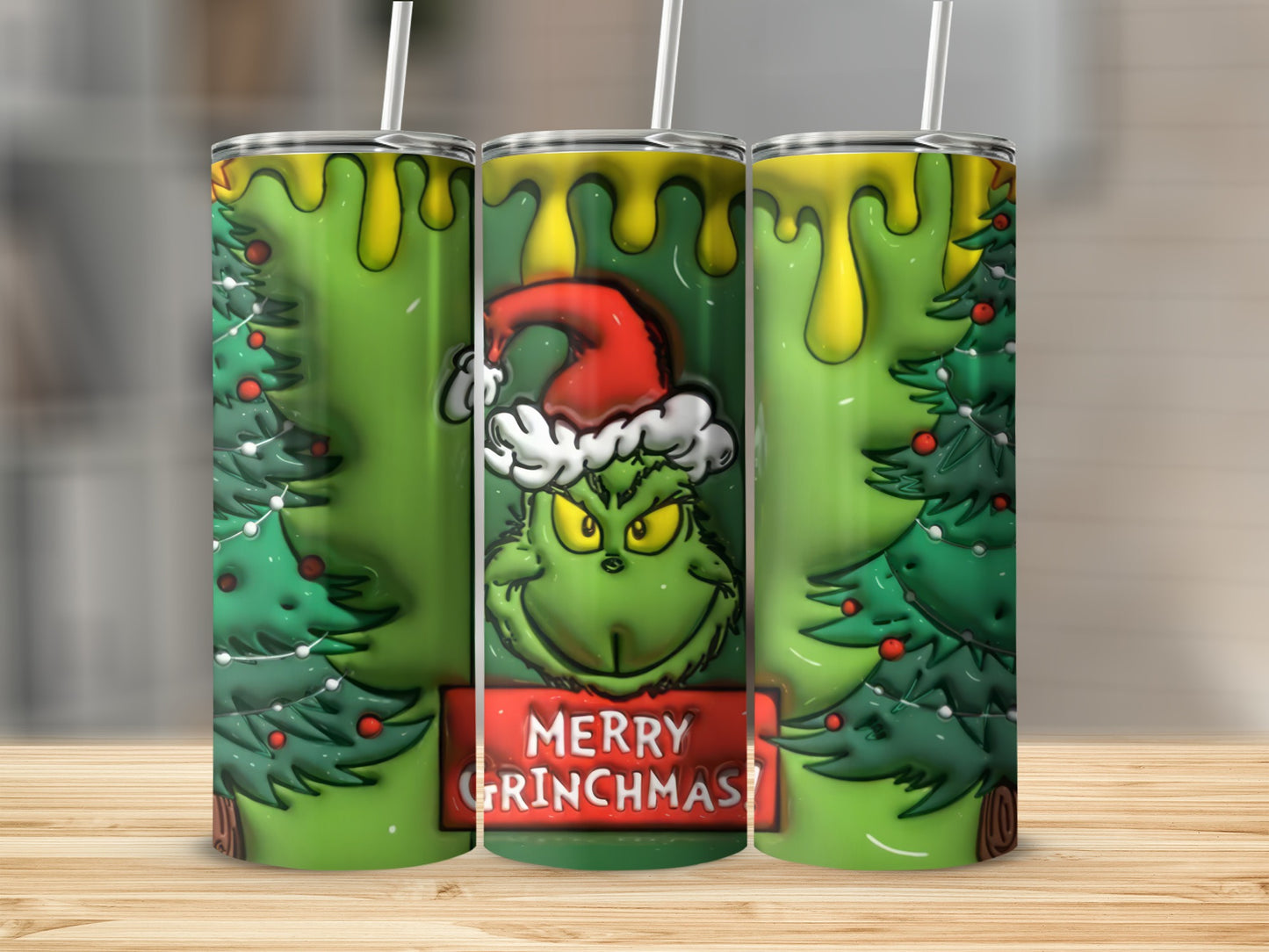 Merry Grinchmas Holiday Tumbler Cup Grinch Christmas