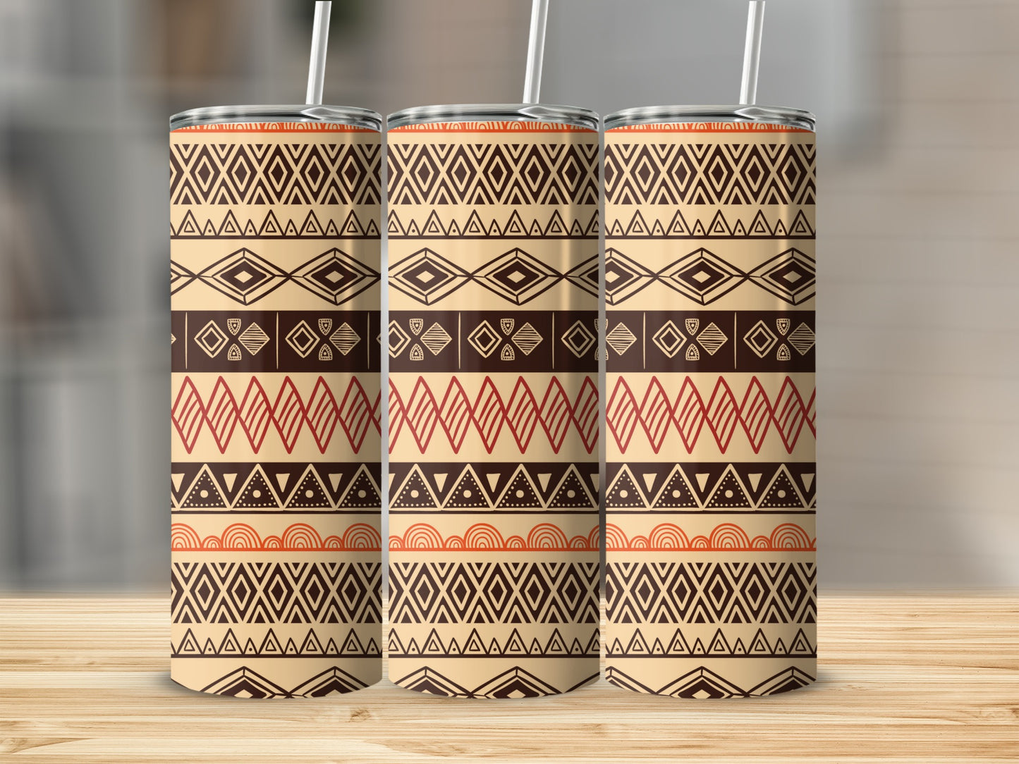 Geometric Tribal Pattern Skinny Tumbler product