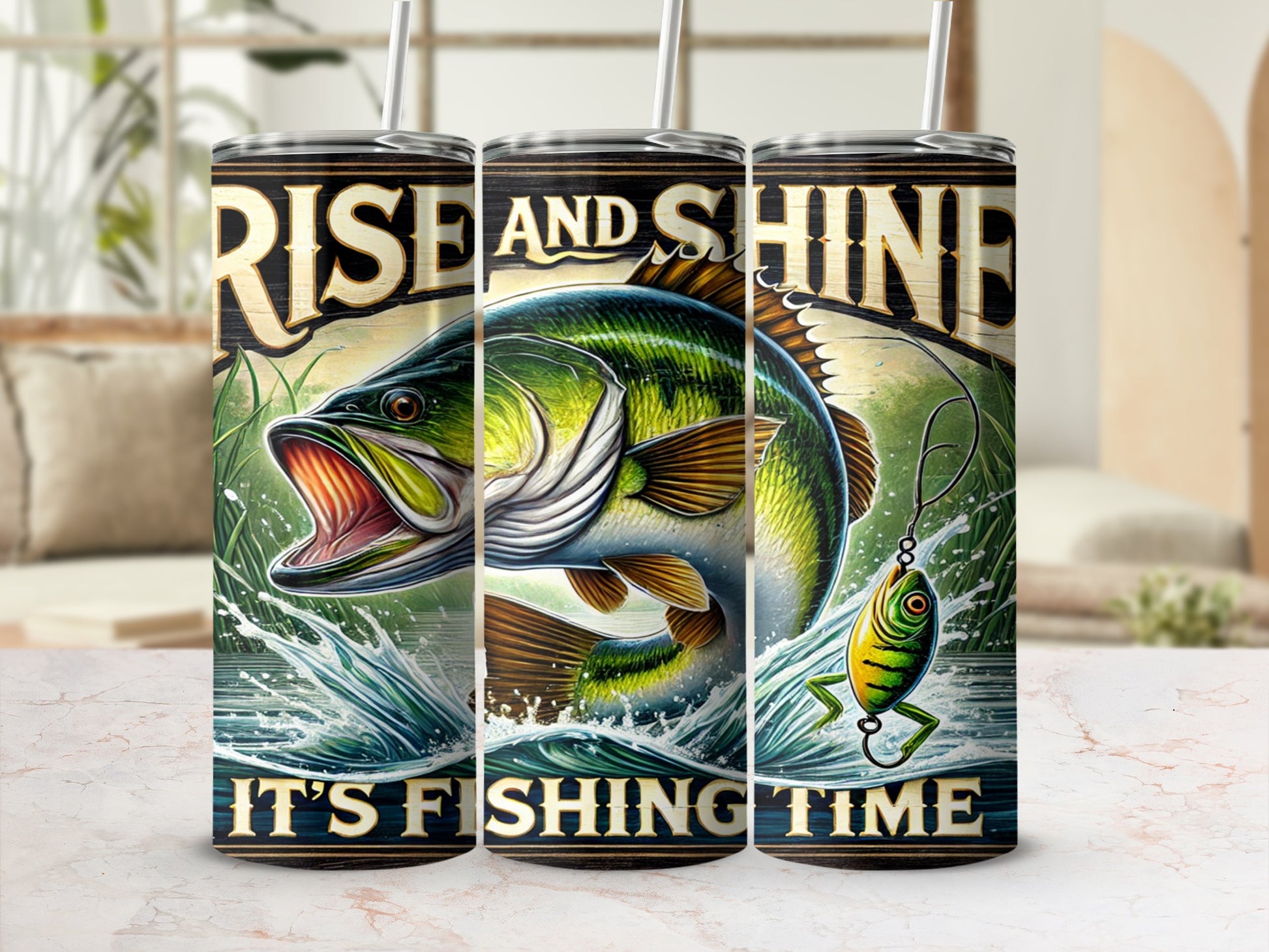 Rise and Shine It's Fishing Time Drinkware