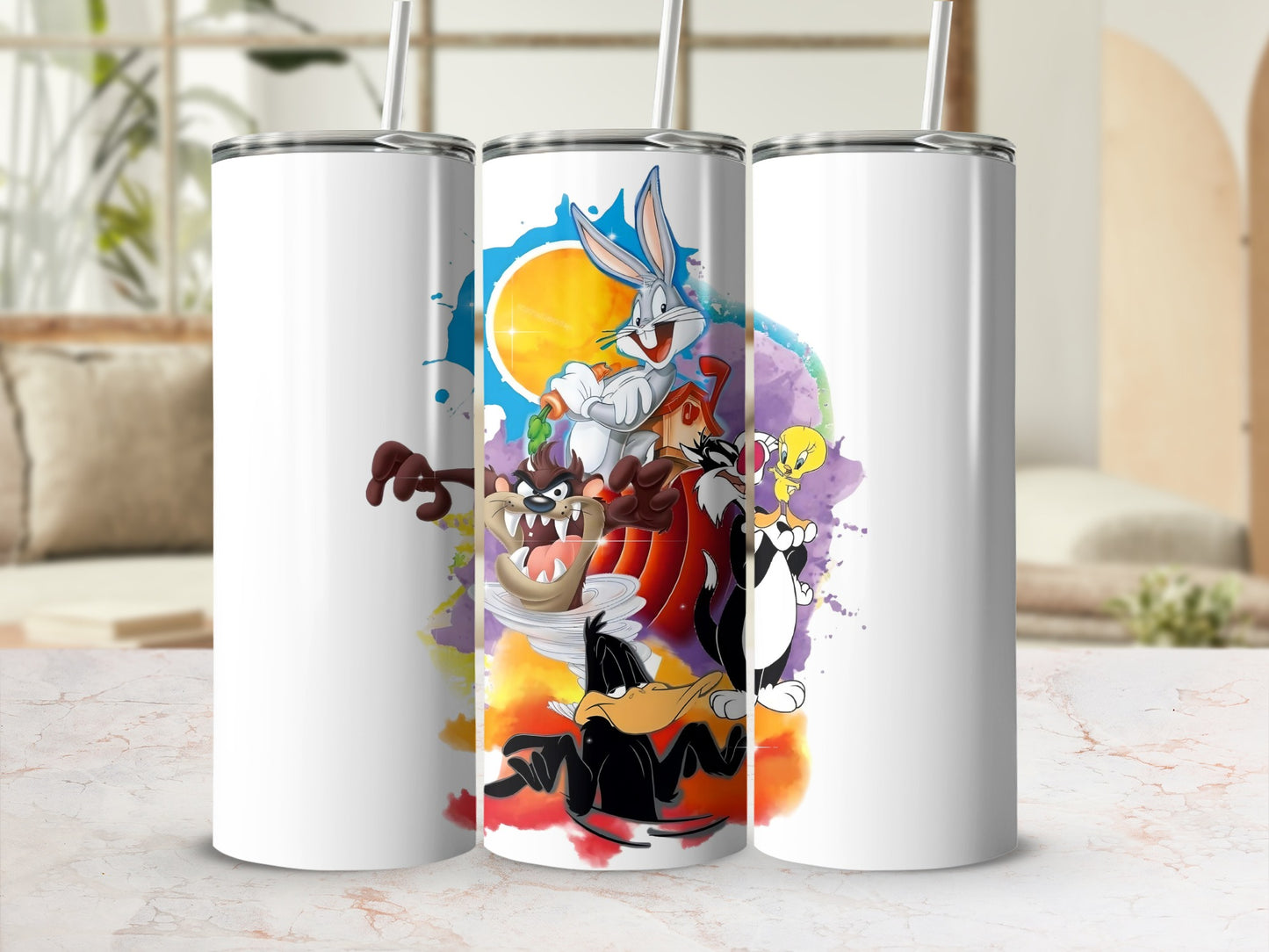 Bugs Bunny Cartoon Characters Colorful Tumbler