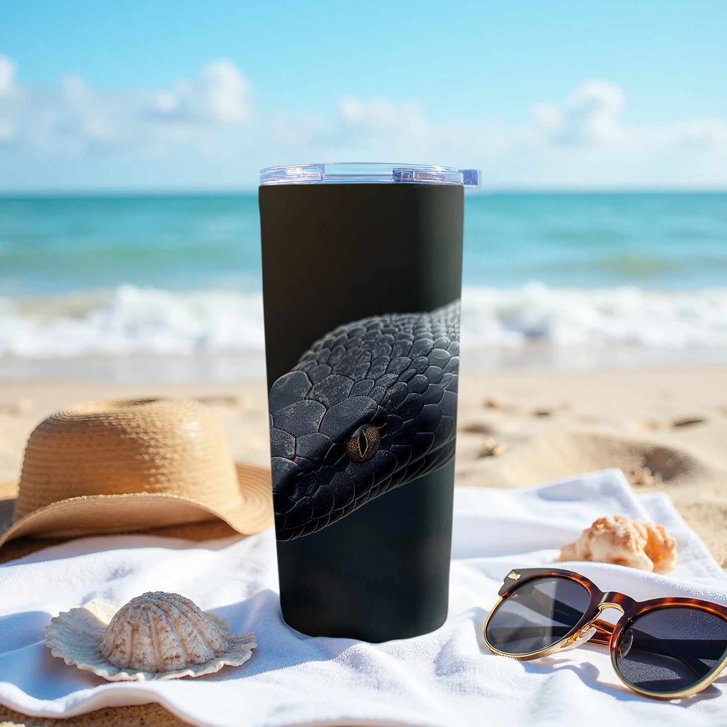 Black Mamba Snake Scales Artwork Travel Tumbler Product Type