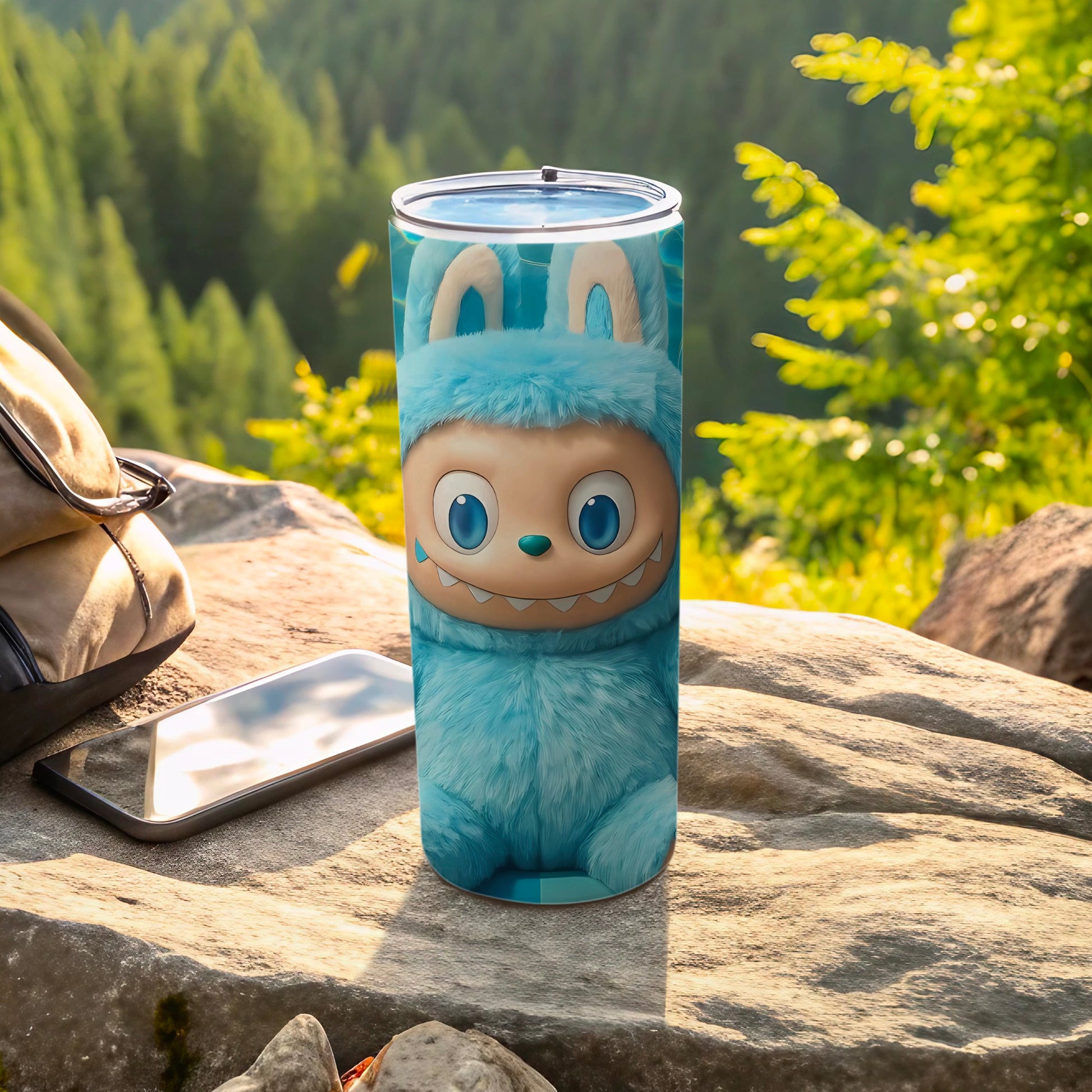 Cute Blue Monster Design Insulated Travel Tumbler Product