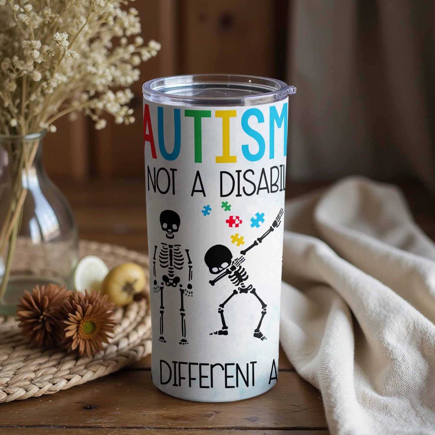 Autism Not A Disability Different Ability tumbler