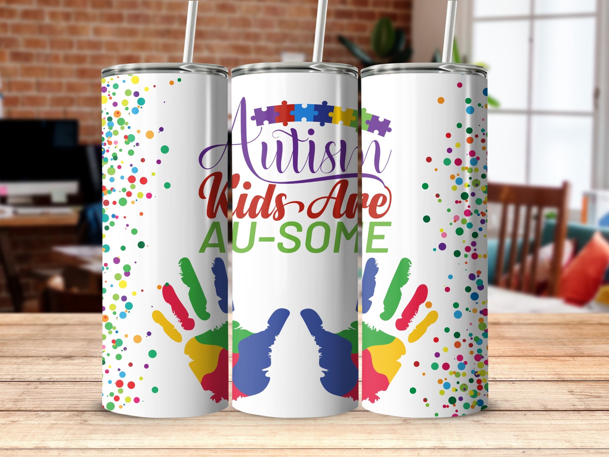 Autism Kids Are AU-SOME Colorful Tumbler Cups