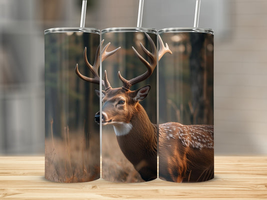Stunning Deer in Forest Design Tumbler Product