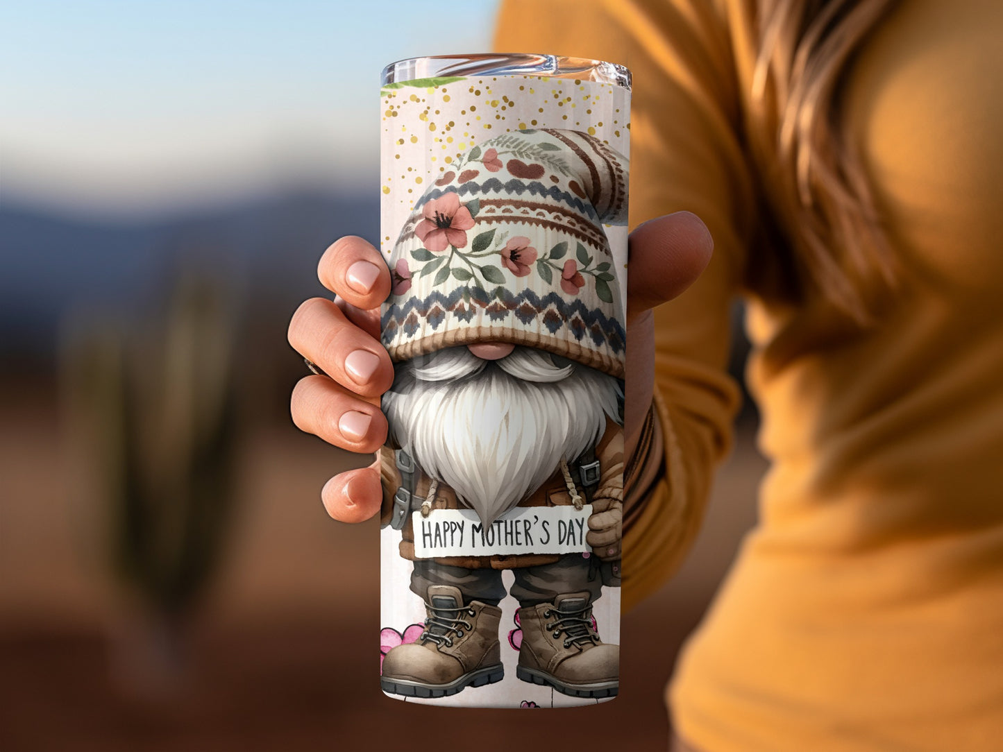 Rustic Gnome Happy Mother's Day Travel Mug Gift Idea