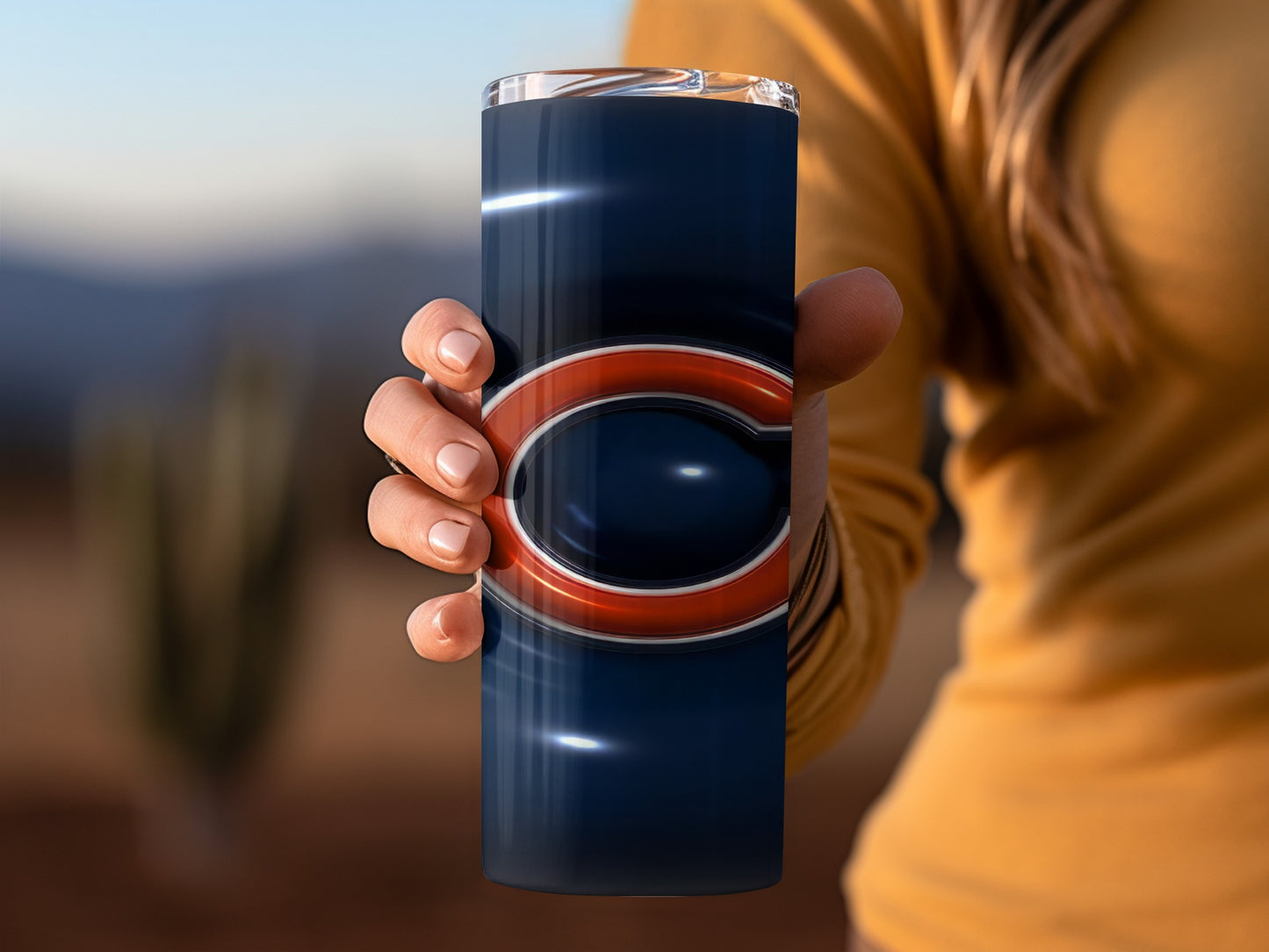 Chicago Team Letter a Navy Blue 3D Effect Tumblers