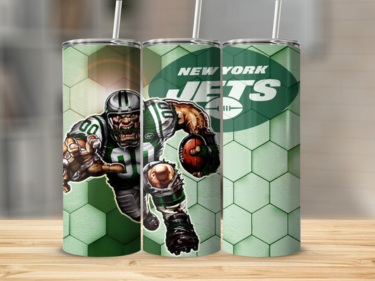 New York Jets Football Player Cartoon Design Tumblers