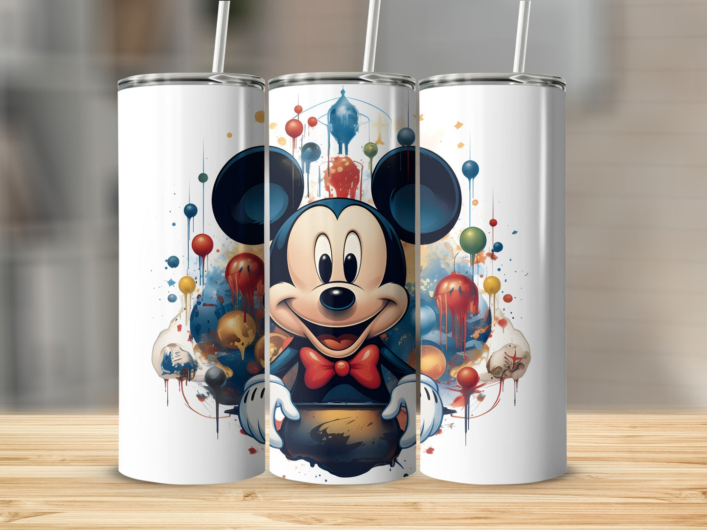 Mickey Mouse Colorful Splash Art Tumbler