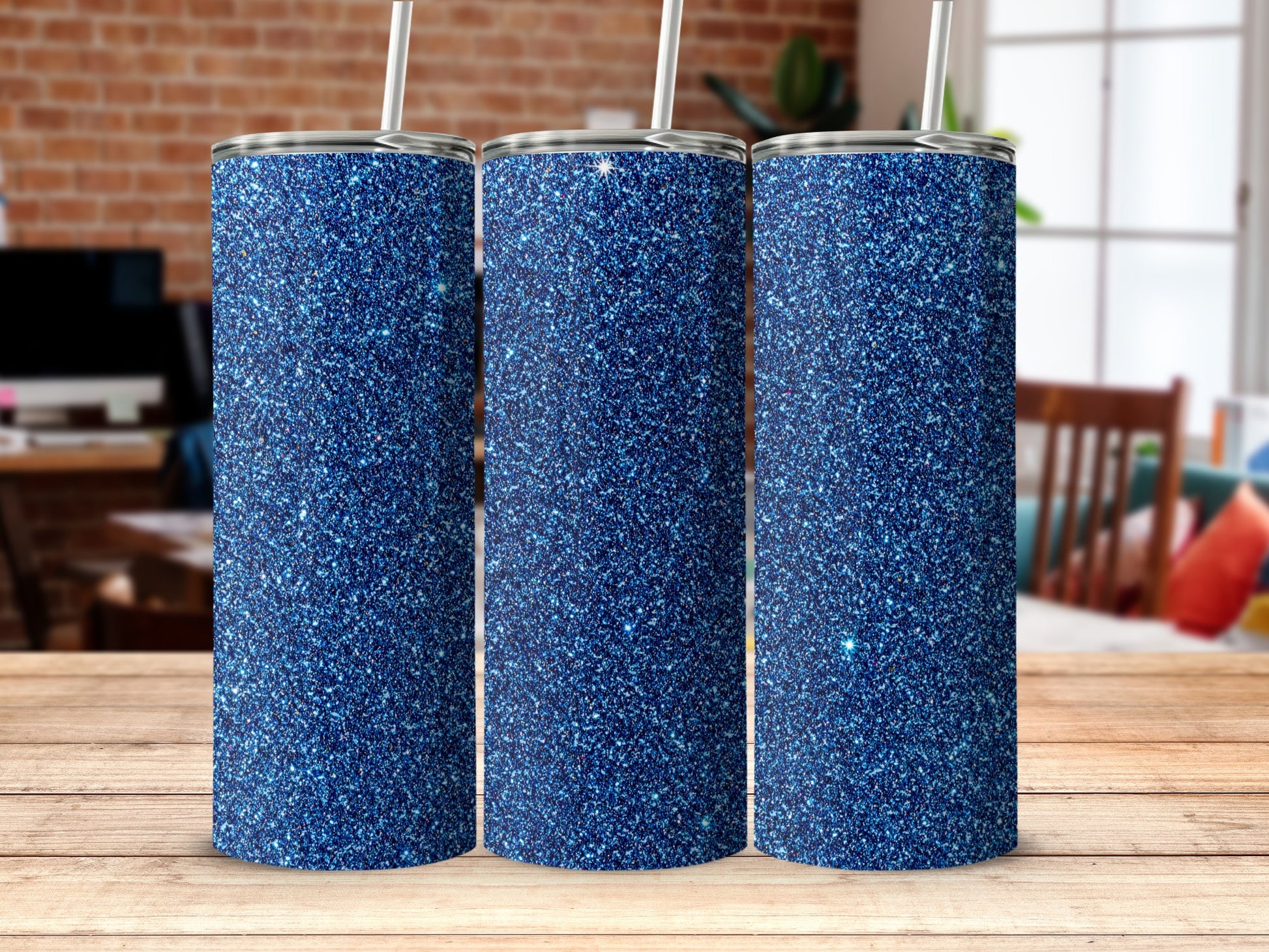 Sparkling Blue Glitter Tumbler for a Stylish Look