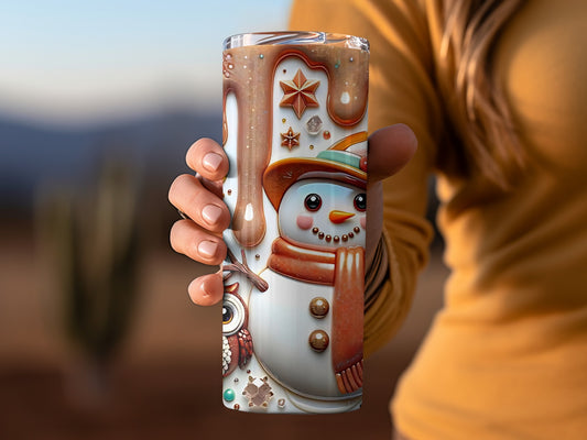 Snowman and Owl Winter Design Thermal Tumbler