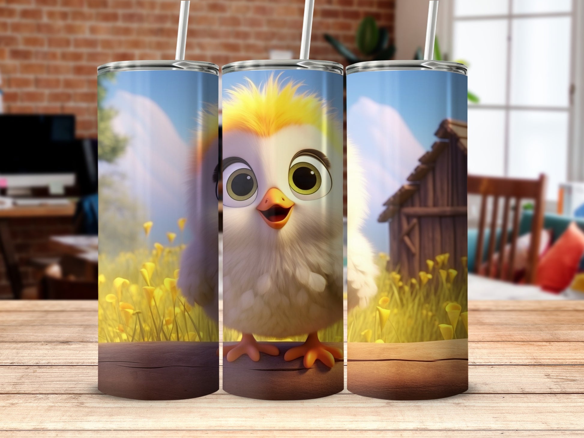 Cute Chick with Glasses Art Tumbler
