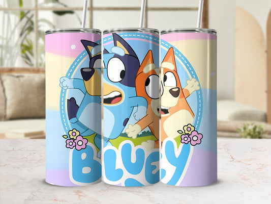Bluey Cartoon Character Kids Tumbler with Straw