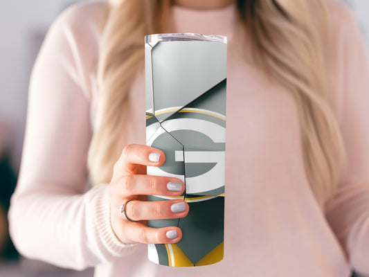 Packers Logo Broken Glass Effect Unique Design Tumblers