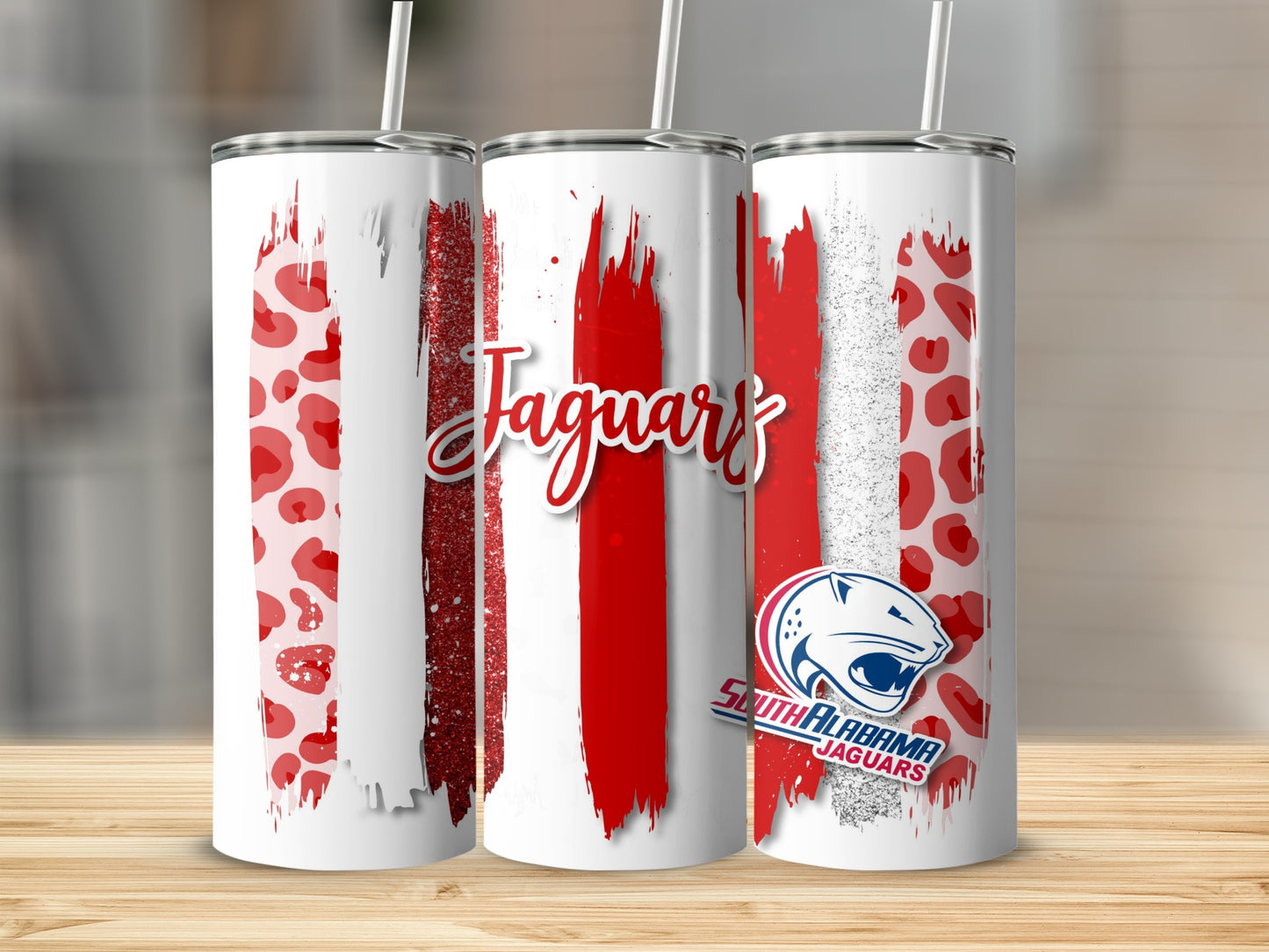 Jaguars South Alabama Jaguars Stripes Design Tumblers